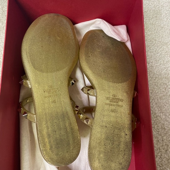 Valentino Rockstud Glitter PVC Thong Sandals - Picture 9 of 11